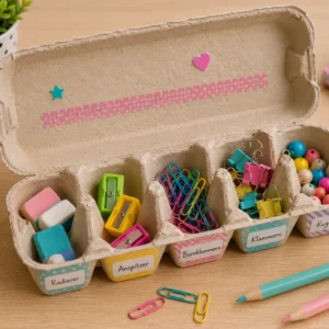 Schreibtisch Organizer aus Eierkartons